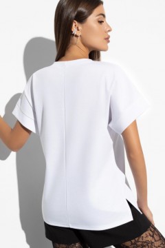 Белая футболка с печатным принтом Charutti(фото4)