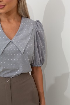 Стильная блузка в горошек Леона №2 Valentina(фото2)