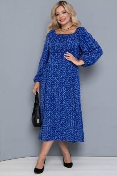 Длинное синее платье с принтом Agata(фото2)