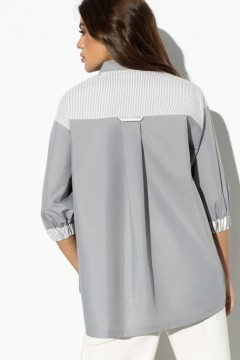 Серая рубашка с асимметричным низом Charutti(фото4)