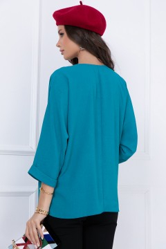 Лаконичная блуза бирюзового цвета Bellovera(фото4)