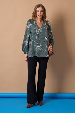 Свободная блуза с объёмными рукавами Aquarel(фото2)