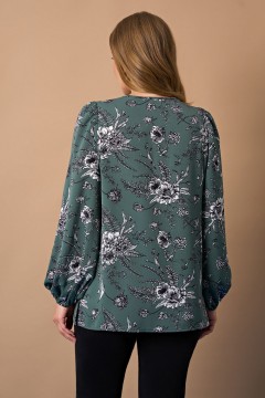 Свободная блуза с объёмными рукавами Aquarel(фото5)