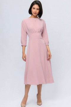 Розовое платье с раклешённой юбкой 1001 dress