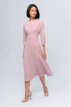 Розовое платье с раклешённой юбкой 1001 dress(фото2)