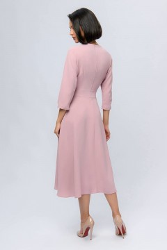 Розовое платье с раклешённой юбкой 1001 dress(фото3)