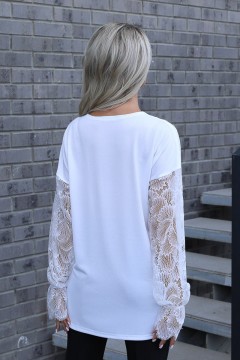 Белая кружевная блуза Wisell(фото3)