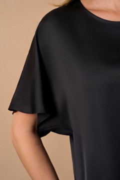 Однотонная чёрная блузка Aquarel(фото3)