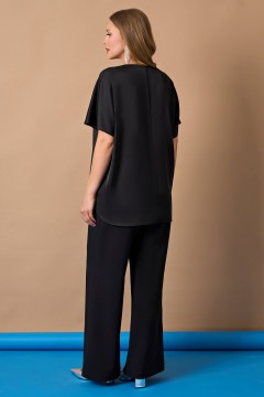 Однотонная чёрная блузка Aquarel(фото4)