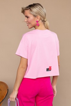 Розовая футболка оверсайз Happychoice(фото3)