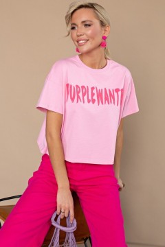 Розовая футболка оверсайз Happychoice