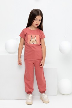 Розовые брюки для девочки КР 400584/пыльный кедр к401 брюки Crockid(фото2)