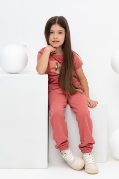 Розовые брюки для девочки КР 400584/пыльный кедр к401 брюки Crockid