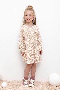 Бежевое платье для девочки КР 5822/лунный свет,цветочный узор к438 платье Crockid