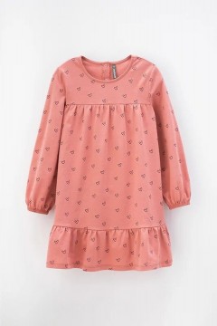 Розовое платье для девочки КР 5822/кирпичная пыль,сердечки к425 платье Crockid(фото6)