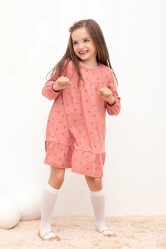 Розовое платье для девочки КР 5822/кирпичная пыль,сердечки к425 платье Crockid(фото3)
