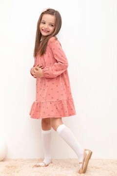Розовое платье для девочки КР 5822/кирпичная пыль,сердечки к425 платье Crockid(фото2)