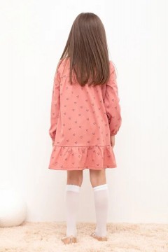 Розовое платье для девочки КР 5822/кирпичная пыль,сердечки к425 платье Crockid(фото4)