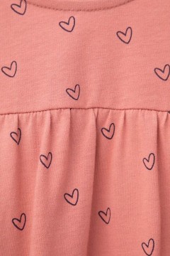 Розовое платье для девочки КР 5822/кирпичная пыль,сердечки к425 платье Crockid(фото5)