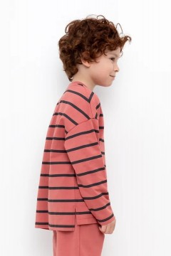 Красный джемпер с принтом для мальчика КР 302242/пыльный кедр,полоска к428 джемпер Crockid(фото2)