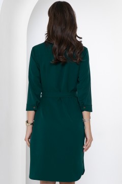 Тёмно-зелёное платье-рубашка Diolche(фото3)