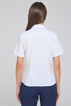 Белая рубашка с коротким рукавом Priz(фото4)