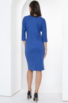 Синее платье с поясом Diolche(фото4)