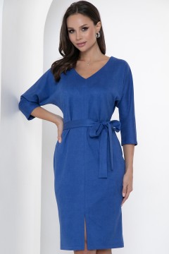 Синее платье с поясом Diolche