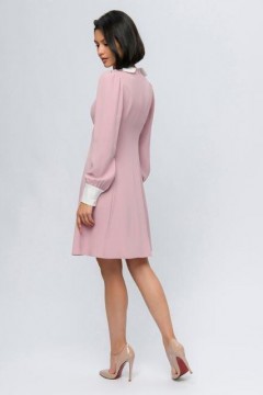 Розовое платье с воротничком 1001 dress(фото3)