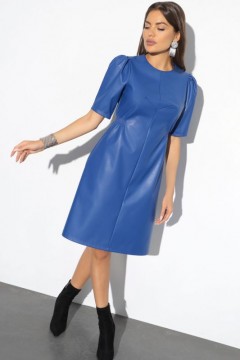 Синее платье из экокожи Charutti