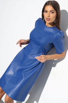 Синее платье из экокожи Charutti(фото2)