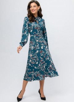 Бирюзовое платье с цветочным принтом 1001 dress(фото4)