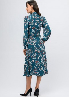 Бирюзовое платье с цветочным принтом 1001 dress(фото3)