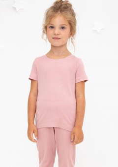 Розовая футболка для девочки К 302211-1/бледно-лиловый фуфайка Crockid