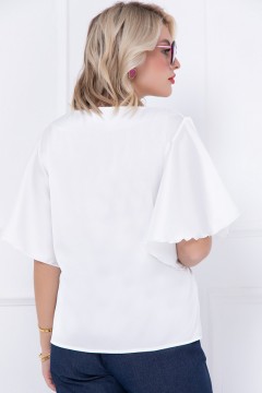 Шёлковая белая блуза Bellovera(фото4)