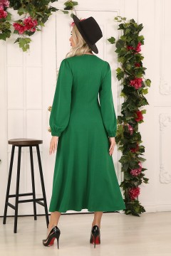 Зелёное длинное платье Wisell(фото4)