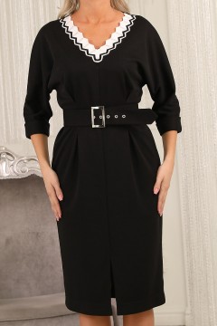 Чёрное платье миди Wisell(фото3)