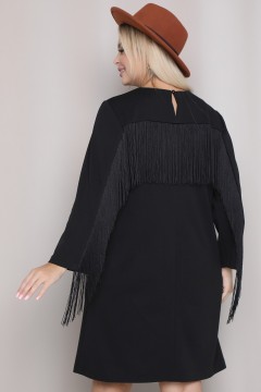 Чёрное платье с бахромой Agata(фото3)