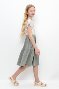 Красивая юбка для девочки КР 7131/1/зеленый чай к373 юбка Crockid(фото3)