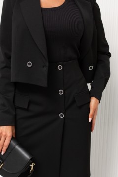 Стильная чёрная юбка Лэрри №1 Valentina(фото3)
