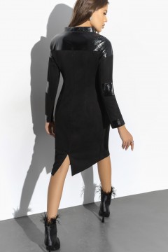 Чёрное платье с разрезом Charutti(фото4)