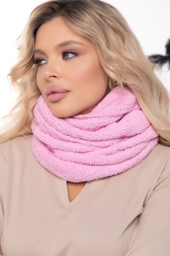 Вязаный розовый снуд LT collection