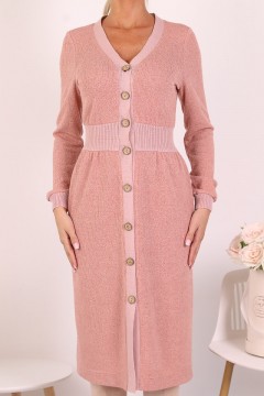 Розовое платье с пуговицами Wisell(фото3)