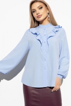 Голубая блузка с воланами Charutti(фото2)