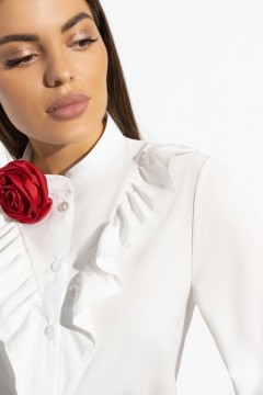 Белая блузка с воланами Charutti(фото3)