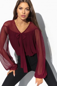 Бордовая блузка с длинными рукавами Charutti