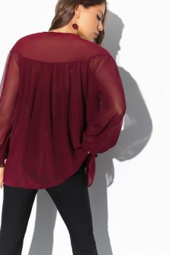 Бордовая блузка с длинными рукавами Charutti(фото5)