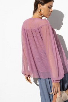 Розовая блузка с длинными рукавами Charutti(фото4)