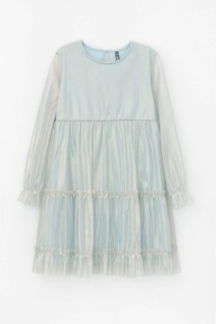 Красивое голубое платье для девочки К 5855/голубой платье Crockid(фото5)