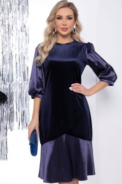 Синее бархатное платье LT collection